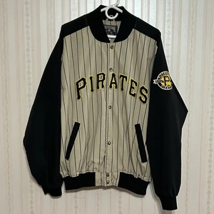 Vintage Pittsburgh Pirates Jacket Mens XL MLB Cooperstown Pinstripes 90s - Picture 1 of 9