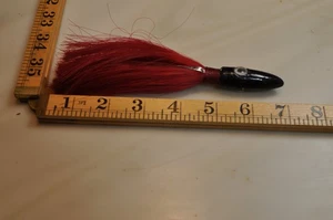 Vintage Large Red / Black Bucktail Jig , Weighs over 2 oz, looks unused see pics - Picture 1 of 6