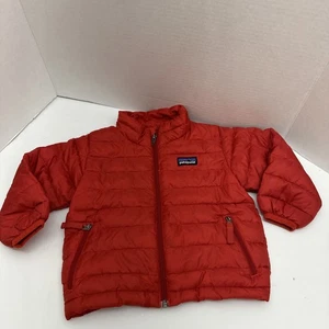 Patagonia Baby Jacket Red Down Puffer Quilted Size 18 Month /Toddler - Picture 1 of 7