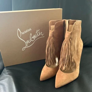 Christian Louboutin Bombas, Botines, Gamuza Beige, Talla 36.5 (23cm), Con Caja, JP - Imagen 1 de 12