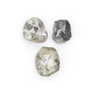 1.40 Ct Natural Loose Slice Shape Diamond 6.85 MM Salt And Pepper Diamond L3455 - Picture 1 of 8