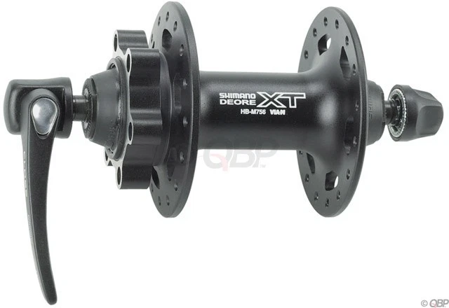 Shimano XT HB-M756 Front Hub QR 100mm 6-Bolt Disc Black Alloy, Low-Friction - Image 1 of 1