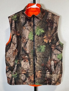 Aqua Stop Mens Reversible Camo Blaze Orange Hunting Vest Pockets Sz M - Picture 1 of 10