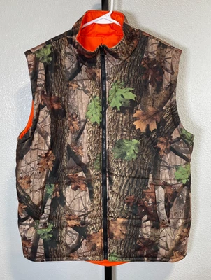 Aqua Stop Mens Reversible Camo Blaze Orange Hunting Vest Pockets Sz M - Image 1 of 4
