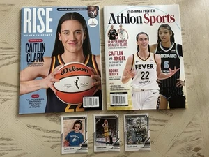 2024 Caitlin Clark Rise Magazine, 2025 Athlon Magazine And 3 Panini Cards - Picture 1 of 4