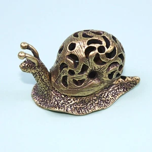 Brass Cone Incense Burner Incense Holder Snail Figurine Statue Animal Figurines - Picture 1 of 4