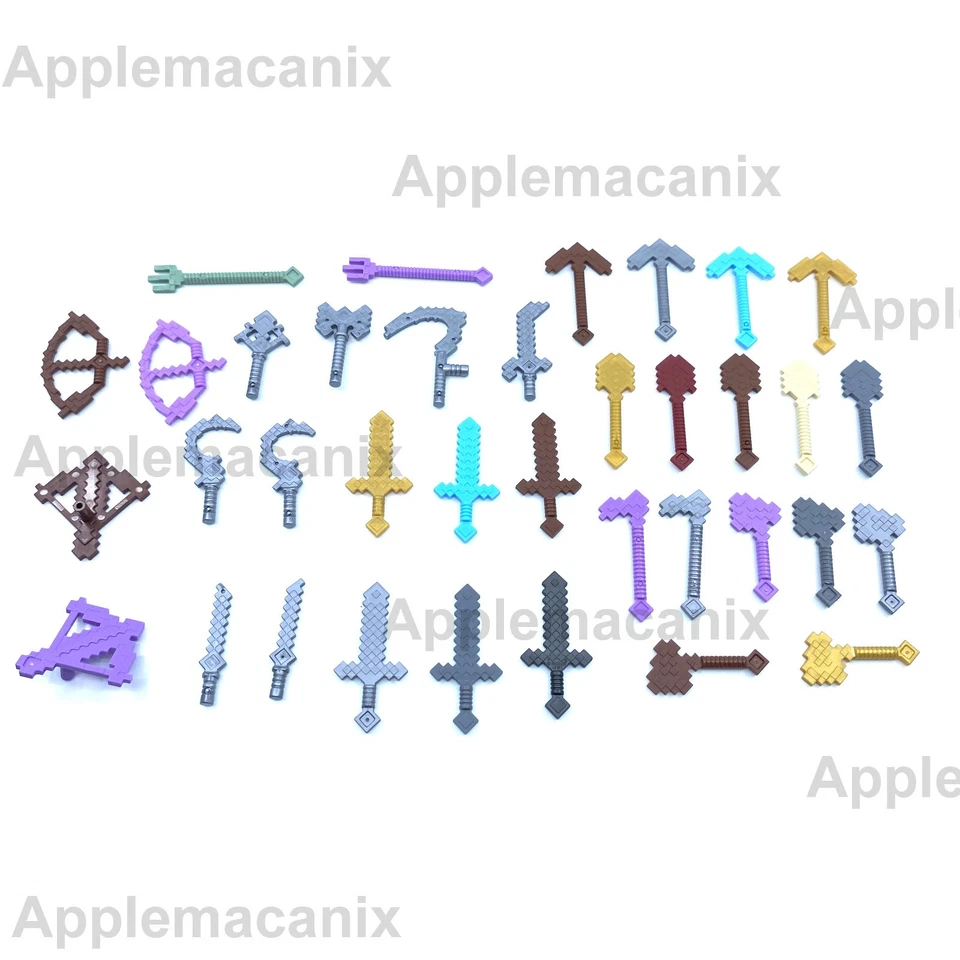NUEVO Auténtico LEGO Minecraft Arco Ballesta Espada Hacha Pico Pala Mazmorra Armas Foto 1 de 1