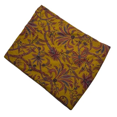 Ralph Lauren Randolph Queen Flat Sheet Vtg Gold Paisley Floral Retired Pattern - Image 1 of 4