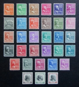 US STAMPS #803-831, 832, 833, 834 1938 PREXY SERIES, MINT NH/OG/VF+  CV $130.85 - Picture 1 of 12