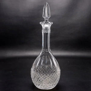 Cut Crystal Glass Liqueur Decanter with Stopper 13 3/4" Vintage Panel Neck - Picture 1 of 4