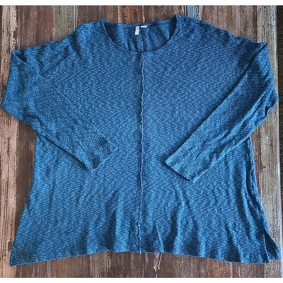 Pulôver feminino CATO linha A azul-petróleo malha túnica assimétrica tamanho XL LINDO!! - Imagem 1 de 4