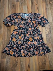 Old Navy Dress Girls Size 8 Tiered Floral Cottagecore Prairie Cotton Raton Blend - Picture 1 of 5