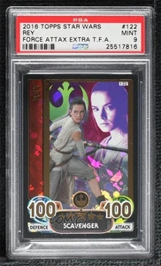 2015-16 Topps Star Wars Force Attax Extra Rey #122 PSA 9 MINT - Picture 1 of 2