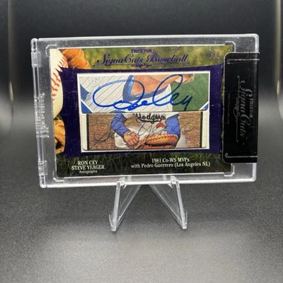 2012 Tristar Signa Cuts Dual Autograph Auto 1/1 Pedro Guerrero Ron Cey Yeager - Image 1 of 2