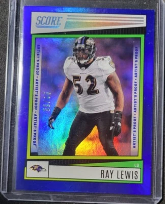 2022 Score Ray Lewis Blue PRIZM Parallel /35 Ravens BLUE PURPLE COLOR MATCH  - Image 1 of 2