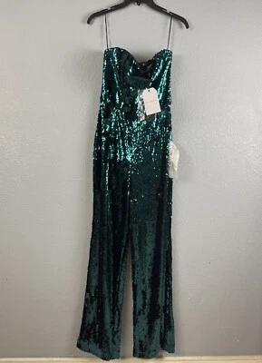 Mono Dress the Population Lentejuelas Verde Andy Sin Tirantes Verde Azulado Talla S Nuevo con Etiquetas $316 Foto 1 de 4