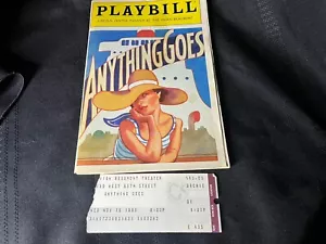 Playbill Anything Goes Patti LuPone - Lincoln Center Theatre novembre 1988 + Tix - Foto 1 di 6