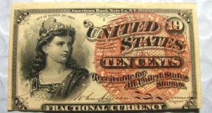 1863 10 Cents Fractional Currency Note National Banknote Company of NY CU S512 - Picture 1 of 2
