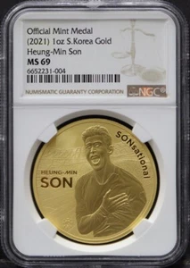 Korea 2021 Official Mint KOMSCO - Heung Min Son Gold Medal NGC 69 - Picture 1 of 4