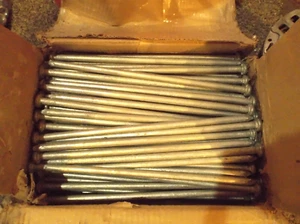 20 NAILS LANDSCAPE SPIKES 3/8 12 in inch 12" GARDEN BORDER LOG CABIN EDGING - Picture 1 of 2