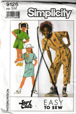 Simplicity Pattern 9126 Girl's Jumpsuit & Dress; Size SM (7), FF - Image 1 of 2