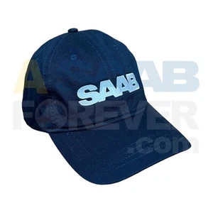 SAAB HAT LOGO - NAVY BLUE - BASEBALL CAP - NEW GENUINE OEM DEALER ACCESSORY - Picture 1 of 6