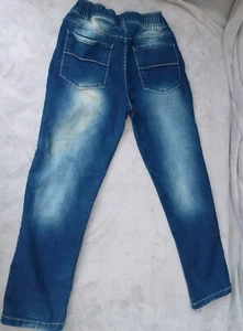 Denim Trends Jeans Youth Large Faded Blue Elastic Tie Waist - Picture 1 of 12