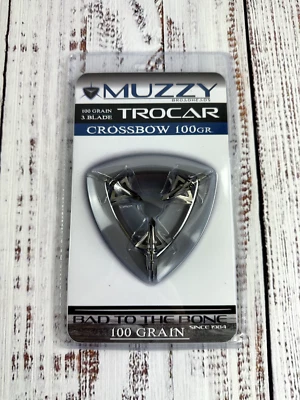 1 paquete Ballesta Muzzy 3 HOJAS Trocar 100 Granos Tiro con Arco Caza Cabeza Ancha Fija Foto 1 de 3