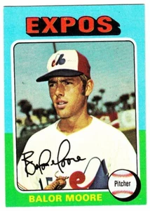 1975 TOPPS MINIS #592 BALOR MOORE Montreal Expos Baseball Card - Picture 1 of 1