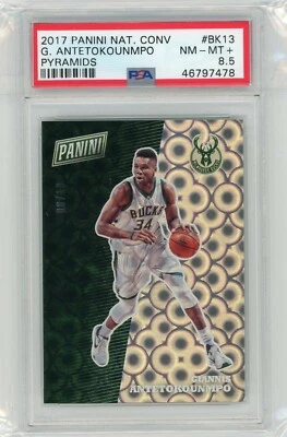 2017 Panini National Convention #BK13 Giannis Antetokounmpo Pyramids #08/10 PSA  - Image 1 of 2