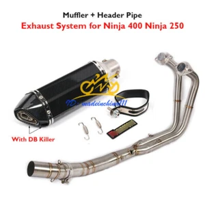 Motorcycle Exhaust System Muffler Tip Link Tube for Kawaskai Ninja 250 Ninja 400 - Bild 1 von 10