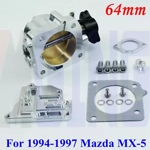 For Mazda 94-97 Miata MX-5 1.8L BP BP-ZE Pro Series 64mm Throttle Body Silver - Foto 1 di 7