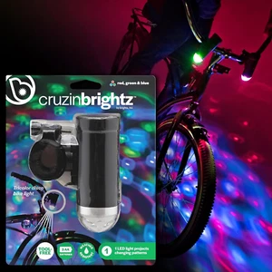Cruzin Disco Party LED Bike Light, Tri-Colored - Blinking Swirling Color Pattern - Picture 1 of 9