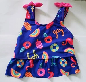 Cat & Jack Girls Multi-Color Flamingo Popsicles Floats Bikini Swim Top, S (6/6x) - Picture 1 of 2