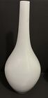 Ikea Salong 12” White Blown Cased Sommerso Glass Genie Bottle Bulb Vase