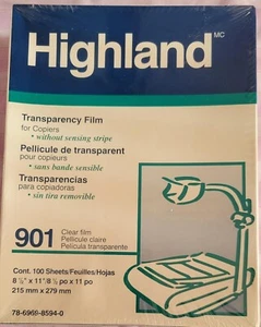1 Box "Highland Transparency" #901 Clear Film 100 Sheets in Box Sealed NEW - Bild 1 von 3