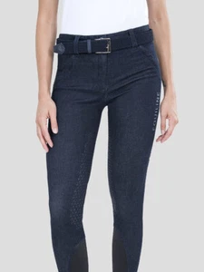 Pantalón vaquero de equitación Equiline para mujer con medio ribete CALYK - Imagen 1 de 3