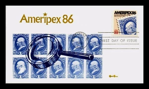 2145 22c Stamp (1985) AMERIPEX '86 SHOW FDC FROM THE TUDOR HOUSE CACHETS - Picture 1 of 1