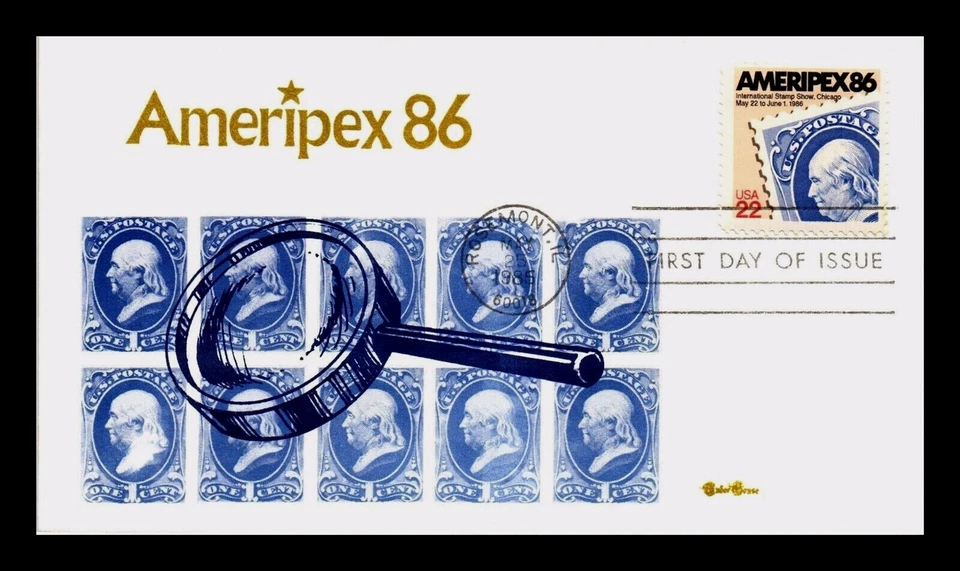 2145 22c Stamp (1985) AMERIPEX '86 SHOW FDC FROM THE TUDOR HOUSE CACHETS - Image 1 of 1