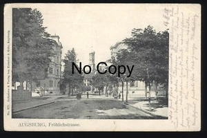 AK Augsburg Fröhlichstrasse Straßenansicht gel.1918 - Bild 1 von 2