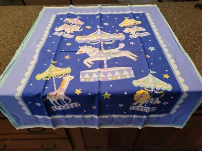 Panel Carrusel Circo 35" x 42" Sin Marca Cuna Top Animales Azul Foto 1 de 4