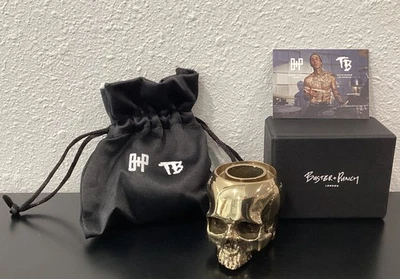 Buster + Punch Travis Barker Candle Holder 2.25" x 1.5" Solid Skull Brass 1 lb.