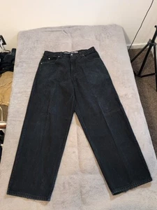 Vintage Anchor Blue Beyond Baggy Jeans Größe 37x32 schwarz weites Bein 10" Beinöffnung - Bild 1 von 13
