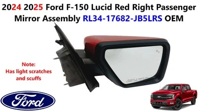 2024 2025 Ford F150 правостороннее зеркало камеры BlindSp Lucid красный RL34-17682-JB - Изображение 1 из 4