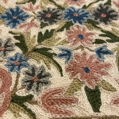 Vtg Hand Embroidery Cushion Cover Boho Floral 15”x15.5” Decorative Pillow Case - Image 1 of 4