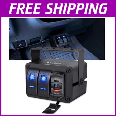 Interruptor basculante 12V SPST con USB tipo C PD y voltímetro de carga rápida - listo para hágalo usted mismo Foto 1 de 4