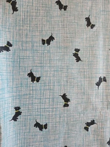 Vintage 1950er Neuheit Scottie Hund Druck blau Baumwollstoff Meterware 35" x 92" - Bild 1 von 4