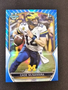 2022 Bowman University Chrome Cade McNamara Blue Parallel #d 86/199 Michigan - Picture 1 of 3