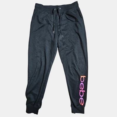 Pantalones deportivos Bebe Sport Ombre con cordón con logotipo L salón mezcla de algodón Y2K Foto 1 de 4