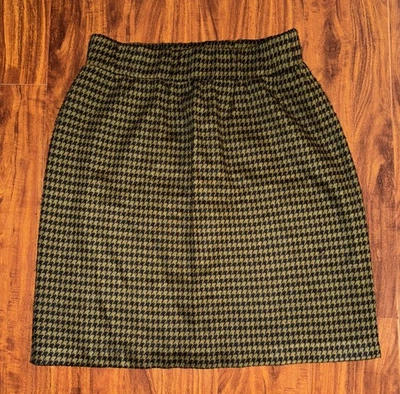Vintage Houndstooth Stretch Skirt Bridgette D. Made in USA Women’s Sz L - Image 1 of 4